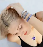 5pce Sapphire Ocean Jewelry set for women Birthday gift for her Handmade present