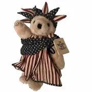 Plush Tenderheart Patriotic We Trust American Bear Flag Statue Of Liberty 1998