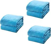 LIFKOME 3pcs Flannel Fleece Pet Blanket Cozy Solid Pet Bedding for Dogs Cats Warm Comfortable (Sky)