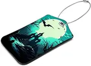 [WOSHJIUK] 2-Pc,Luggage Tags for Suitcases,Travel Tags for Luggage,Scary Full Moon Bat