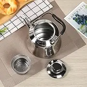 DJAPWPX-Tea Kettle, Stainless Steel Whistling Tea Kettle with Tea Infuser, 2L Capacity Stovetop Tea Maker with Ergonomic Handle, Multifunctional Whistling Teapot for Kitchen Stove Induction Cooker