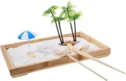 TOYANDONA Ocean Sea Life Mini Sandbox Decorative Tray for Boys and Girls Beach Play Toy Meditation Garden Decor