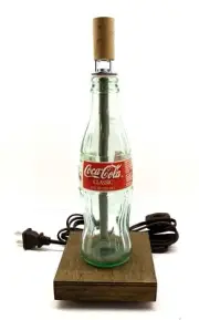 Texas 300 Classic Coca-Cola TABLE LAMP with Wood Base, Desk Accent Light Decor