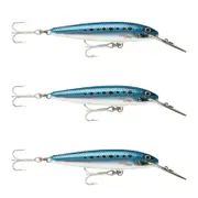 3x Rapala 11cm Countdown Magnum Sinking Trolling Fishing Lures - Blue Sardine