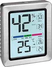 TFA Dostmann Exacto Digital Thermo-Hygrometer, 30.5047.54, Humidity, Temperature, Healthy Living Climate, Especially Accurate with Precision Sensor, L 74 x W 26 (48) x H 90 mm