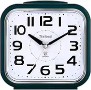 5.5" Extra Large Analog Alarm Clock Silent Non Ticking, Gentle Wake, Beep Sounds, Increasing Volume, Battery Operated Snooze and Manual Light, Easy Set