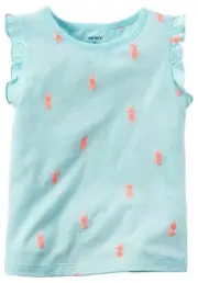 Carter's Girls' Turquoise Hula Girl Flutter Sleeve Tank Top (3 Months)
