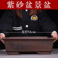 在飛比找樂天市場購物網優惠-{公司貨 最低價}宜興紫砂花盆長方盆景盆君子蘭陶瓷花盆盆景花