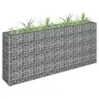 Gabion Raised Garden Bed Galvanized Steel 180x30x90 cm Durable Outdoor Planter
