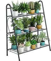 Plants Display Rack, European Style Display - 3-Tier Lightweight Sturdy Black Shelf for Any Space