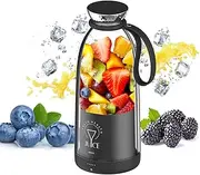 [OTPEIR] Portable Blender, 2400mAh Powerful Mini Blender with 6 Blades, USB Rechargeable Personal Size Blender for Smoothies, Shakes, 500ml/17.6oz - Black