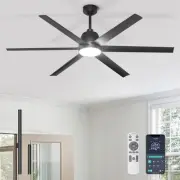 65 Inch Ceiling Fan with Lights - Black Ceiling Fan with Remote & APP Control...