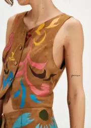 Free people Nigel Preston Hand-Painted Festival Waistcoat Vest