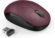 Seenda Wireless Mouse 2.4G Noiseless Mouse with USB Receiver Red and Black