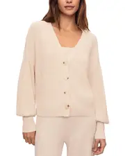 Eberjey Fine Gauge V Neck Cardigan Sweater