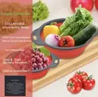 2pcs/Set Kitchen Tools Foldable Silicone Colander Fruit Vegetable Washing Basket