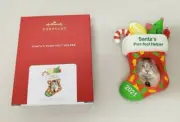Hallmark Keepsake Christmas Ornament Santa's Purr-Fect Helper Cat Frame 2021 New