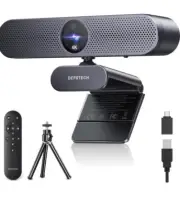 DEPSTECH DW50 Pro Webcam 4K Zoomable Camera Microphone Auto-Focus with Remote