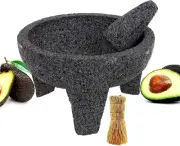 Ematik Molcajete 7” Mortar & Pestle Salsera Salsa Guacamole Tejolote Lavaston...