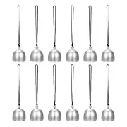 12-Pack Hanging Bells, Small Decorative Bells Wind Chimes [Silver, Black]