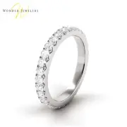 2.3ctw Cushion Diamond French Pave Set Eternity Band 14K White Gold (G-H/VS2)