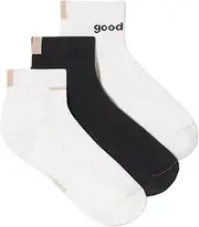 [Lunya] 3-Pack Men's Socks - Organic Cotton Socks - 2 Black, 1 White - Immersed Black/Sincere White - Sizes M-XL