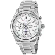 SEIKO Chronograph Perpetual SPC123P1 Alarm WATCH 7T86 Steel Bracelet Leap Year