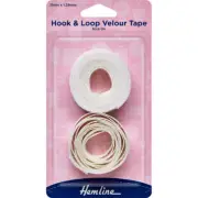 HEMLINE Self Adhesive Hook and Loop Tape, White