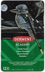 [Derwent] Academy Metallic Colour Pencil Tin of 12