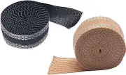 2Pieces Polyester Hem Tape, Pants Tape, 1 Inch X 5.5 Yards Pants Shortening Tape, Iron on Hemming Tape for Pants, Dress, Jeans, Trousers, Black and Beige