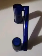 Blue Drop Down 18mm Male to 18mm Female Side Extender Glass Adapter