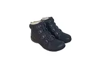 Clarks Women's Collection Leather & Knit Ankle Boots Carleigh Jade Navy Size 6.5