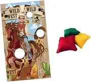 KOMBIUDA 3pcs Western Party Sandbag Toss Game Fun Flag Throwing Activity for Adults Includes Random Color Sandbags for Outdoor Parties Festivals and Family Gatherings Random Color