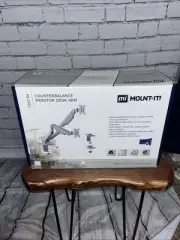 Mount-It! Dual Arm Computer Monitor Desk Mount Stand w/USB Ports Silver MI-2762