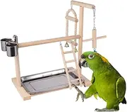 Happyyami Play Center Accessory Bird Perch Platform Swing Toy Safe Entertaining for Small Birds Random Color