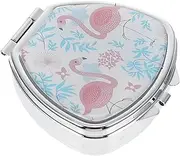 Beavorty Metal Medicine Storage Box Swan Design Pill Organizer 2 Compartments Compact Tablets Container for Travel