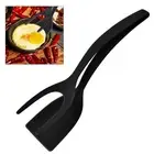 Brand New Egg Spatula Tongs Pancake Fried Turners Grip Flip Tongs 2 In 1