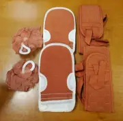 6 Piece: Exfoliating Body/Back Scrubber Set Loofah/Hand & Back Scrubber - E14E