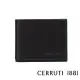 【Cerruti 1881】義大利頂級小牛皮4卡零錢袋短夾 ROD(黑色 CEPU05420M 贈原廠送禮提袋)