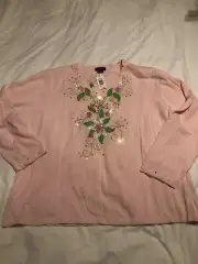 Bobbie Bell XXLarge Vintage Cross & Lillies Sweater ( Beautiful) NWT Pull Over