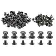 30 Sets 7mm Studs and Spikes Leather Rivets Cone Spikes Button Head Grey