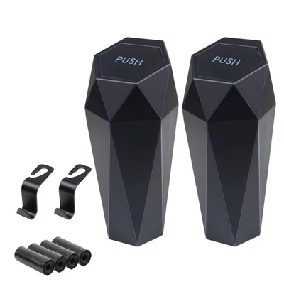 Car Trash Can with Lid - Mini Garbage Bin for Cup Holder Vehicle Organizer