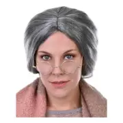NEW Tom Foolery Grey Grandma Wig By Spotlight