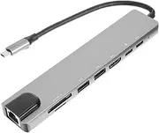 SUPVOX 8 1 USB Hub USB Adaptor Van Seat Organiser USB Docking Station Enamel Espresso Mug USB Ports Expander 8-in-1 Hub Adapter Portable Data Hub Computer Splitter Aluminum Alloy