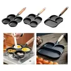 Divided Frying Pan Durable Easy to Clean Cooker Egg Skillet Iron Fried Egg Pan