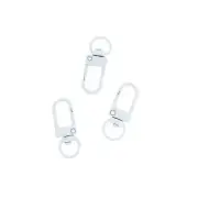 White Enamel Swivel Lobster Clasps 34mm x 12mm - 25 Clasps - FD1015