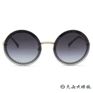 CHANEL 香奈兒 太陽眼鏡 4245 (金) 鍊環 圓框 附眼鏡鏈 墨鏡 久必大眼鏡