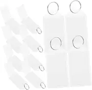 jojofuny 50pcs Blank Plastic Key Tags Luggage Tags Keyring Labels with Split Rings Rectangle Keychains for Travel