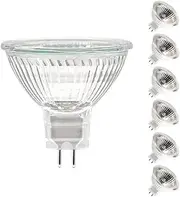 ETUOLMP MR16 Halogen Bulb 50W 12V, Durable 6 Packs High Output Halogen Light Bulbs 2 Pin GU5.3 Base for Landscape Lights, Track Lights, Fiber Optics, Desk Lamps, Dimmable, 2700K Warm White