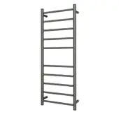 Radiant RTR430 Round Bar Heated Towel Rail - 430 x 1100mm - Gun Metal Grey - Stainless Steel- Bottom Left/Top Right Wiring